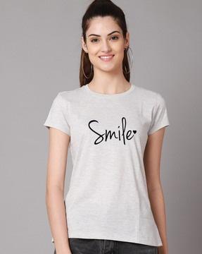 typographic print round-neck t-shirts