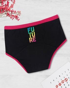 typographic print sanitary panties