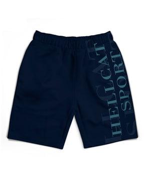 typographic print shorts with elasticated waistband