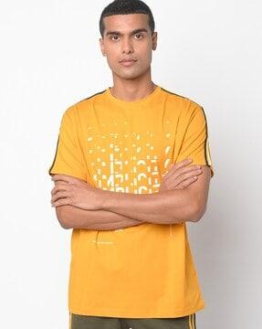 typographic print slim fit crew-neck t-shirt