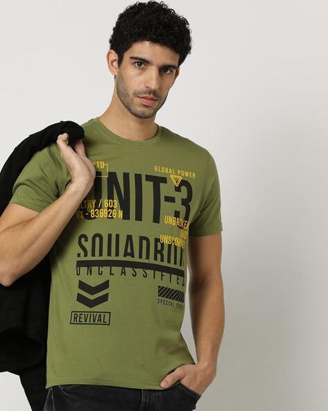 typographic print slim fit crew-neck t-shirt