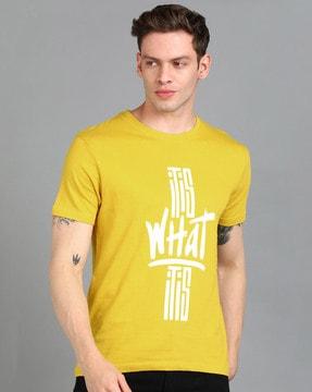 typographic print slim fit crew-neck t-shirt