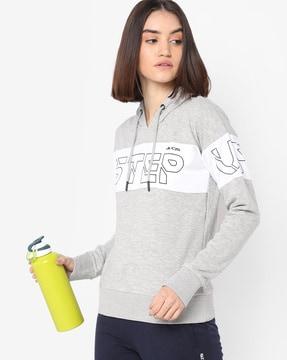 typographic print slim fit hoodie