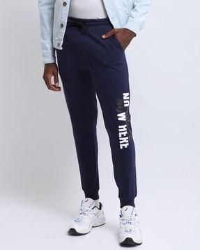 typographic print slim fit joggers