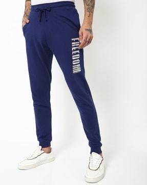 typographic print slim fit joggers