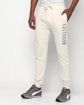 typographic print slim fit joggers