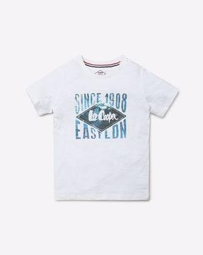 typographic print slim fit round-neck t-shirt