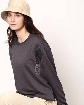 typographic print slim fit sweatshirt