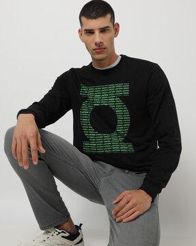 typographic print slim fit sweatshirt