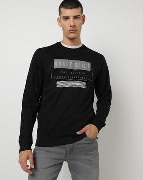 typographic print slim fit sweatshirt