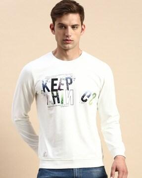 typographic print slim fit sweatshirt