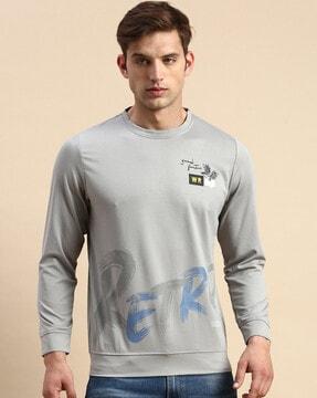 typographic print slim fit sweatshirt