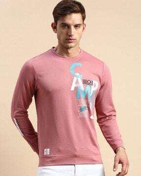 typographic print slim fit sweatshirt