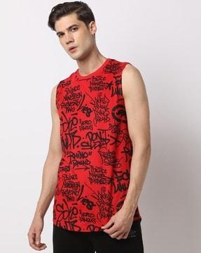 typographic print slim fit t-shirt