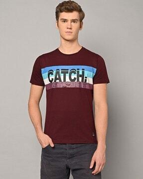 typographic print slim fit t-shirt