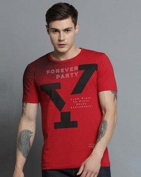 typographic print slim fit t-shirt