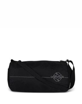 typographic print sports duffle bag