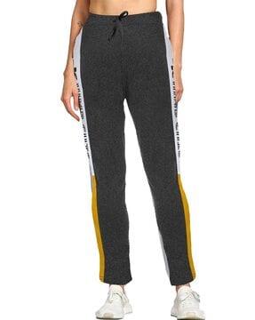 typographic print straight track pants