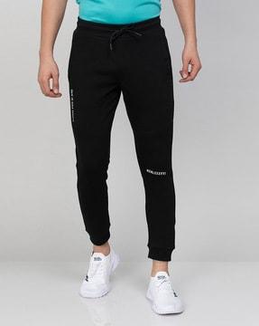 typographic print straight track pants