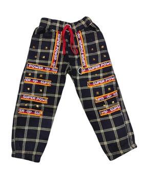 typographic print stretchable jeans