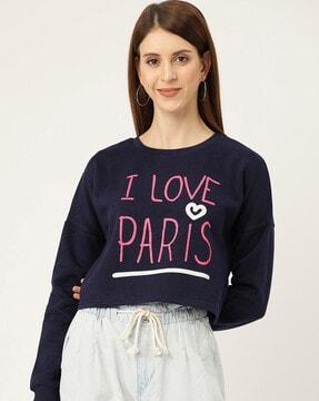 typographic print sweatshirt with drop shoulders