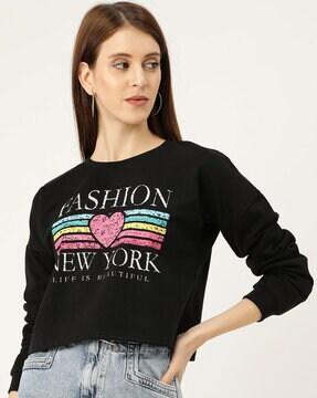 typographic print sweatshirt with drop shoulders