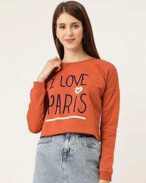 typographic print sweatshirt with drop shoulders