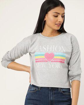 typographic print sweatshirt with drop shoulders