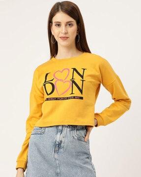 typographic print sweatshirt with drop shoulders