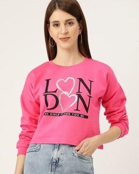 typographic print sweatshirt with drop shoulders