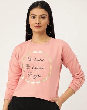 typographic print sweatshirt with drop shoulders