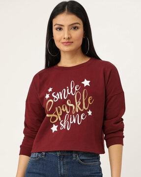 typographic print sweatshirt with drop shoulders