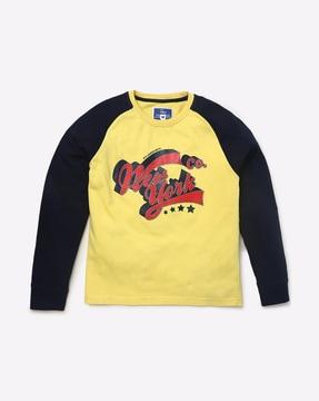 typographic print sweatshirt with raglan sleeves