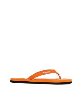 typographic print thong-strap flip-flops