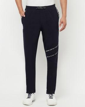 typographic print track pant with side pockets