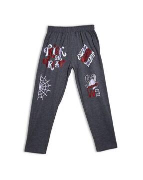 typographic print track pants