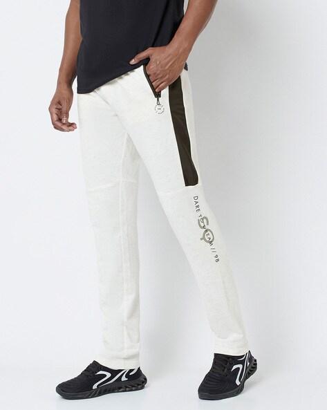 typographic print track pants