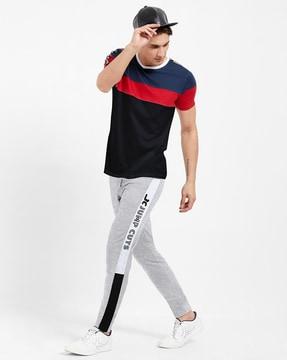 typographic print track pants