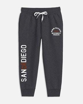 typographic print track pants