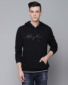 typographic printed full sleeves  hoodie