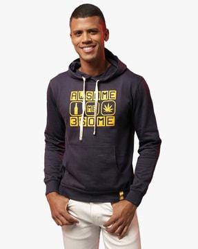 typographic printed full sleeves hoodies