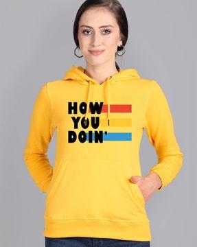 typographic printed full sleeves hoodies