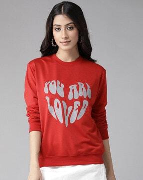 typographic printed full-sleeves sweat-shirt