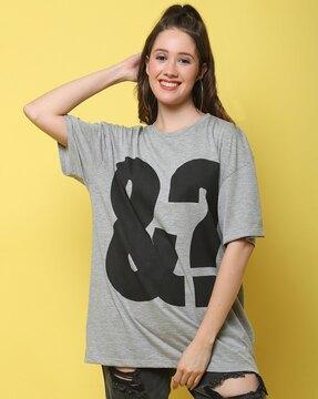 typographic printed loose fit t-shirt