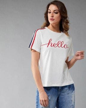 typographic printed relaxed fit t-shirt