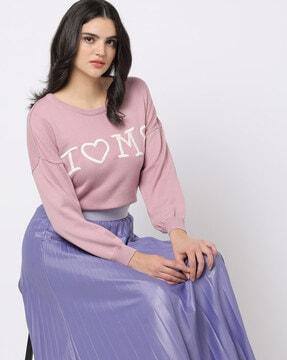 typographic pullover with drop shoulders