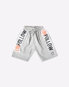 typographic shorts with drawstring fastening