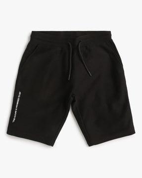 typographic shorts with elasticated drawstring waist