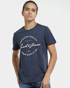 typographic slim fit crew-neck t-shirt