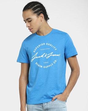 typographic slim fit crew-neck t-shirt